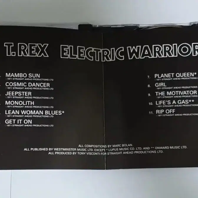 티렉스 Electric Warrior 앨범 시디 CD