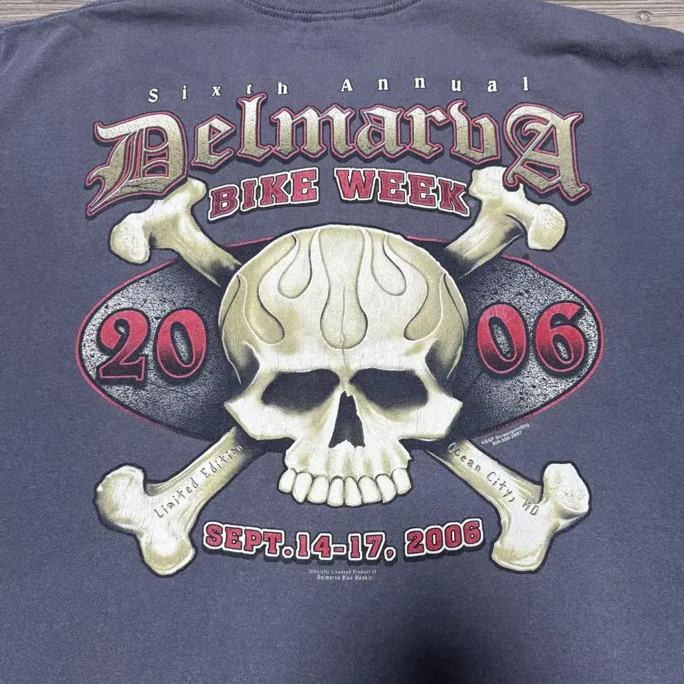 00s delmarva bike week 스컬 크로스본 빈티지 티셔츠