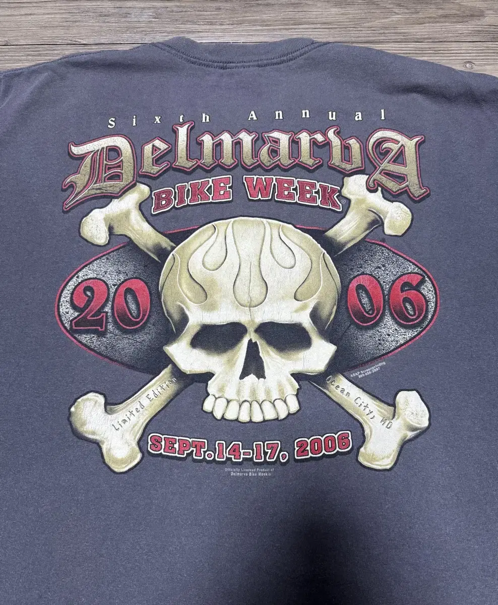 00s delmarva bike week 스컬 크로스본 빈티지 티셔츠