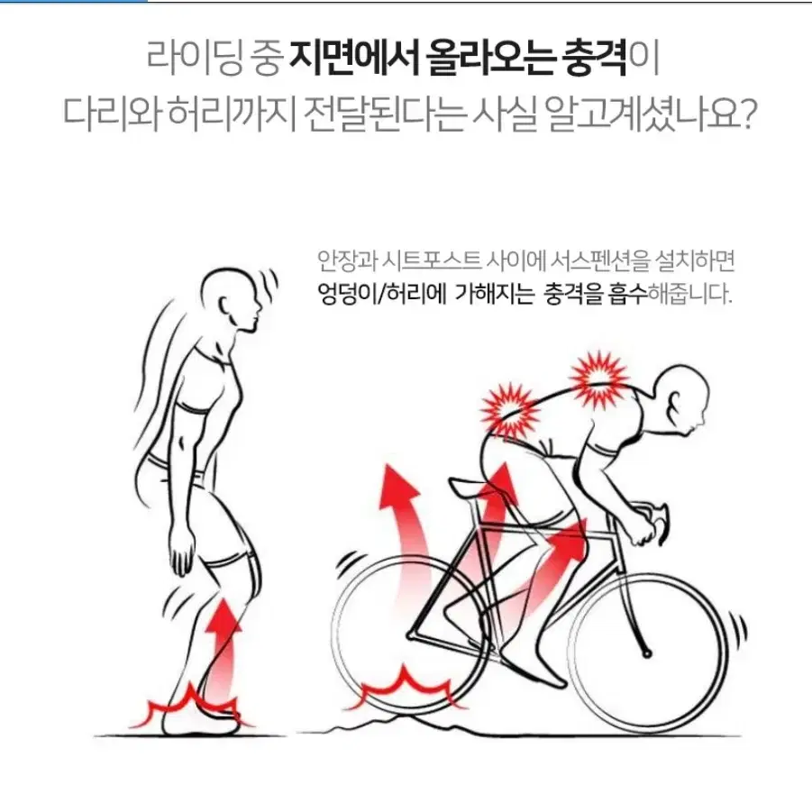 충격흡수 자전거 안장 서스펜션