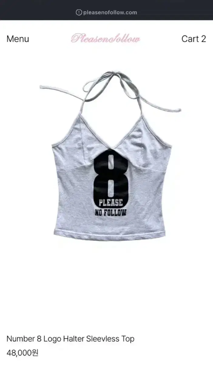 Please follow me Number 8 Sleeveless Number 8 Logo