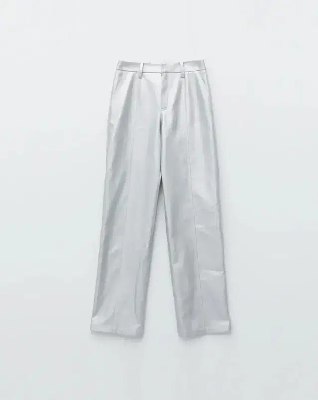 마뗑킴STITCH ECO LEATHER PANTS 실버 s