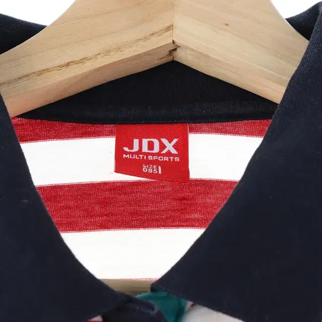 W(M) JDX 반팔 카라 티셔츠 스트라이프 면 슬림핏 한정판-DC52