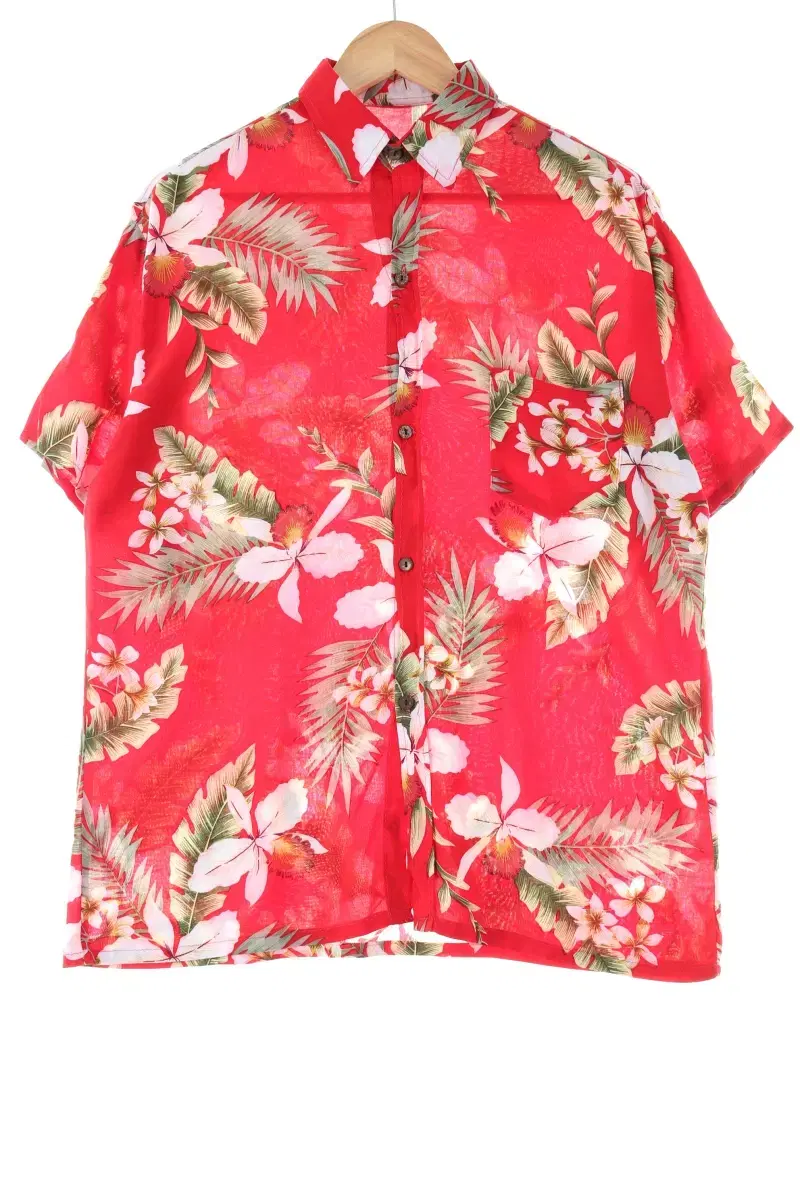 (L) BrandVintage Short Sleeve Shirt Southern Red Hawaiian Old School-DCB4