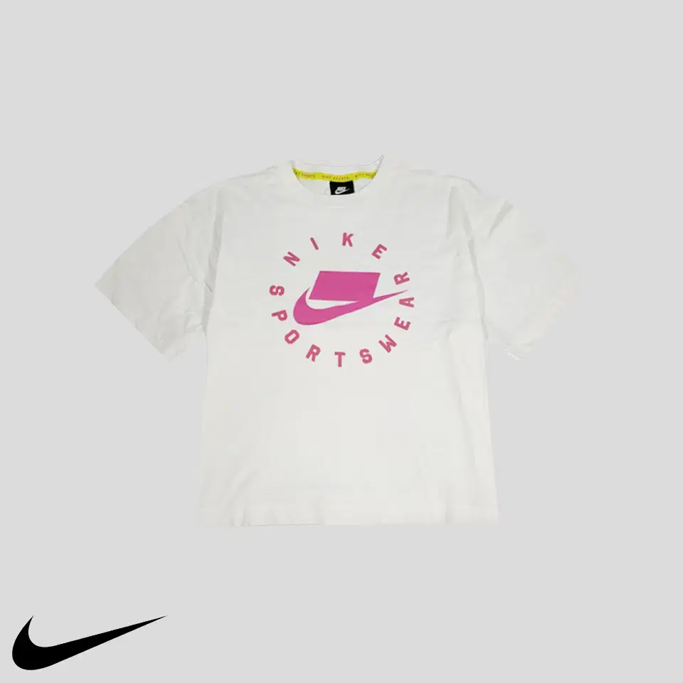 Nike NSW White Deep Pink Blank Puchura Circle Printed Logo Cotton100 O