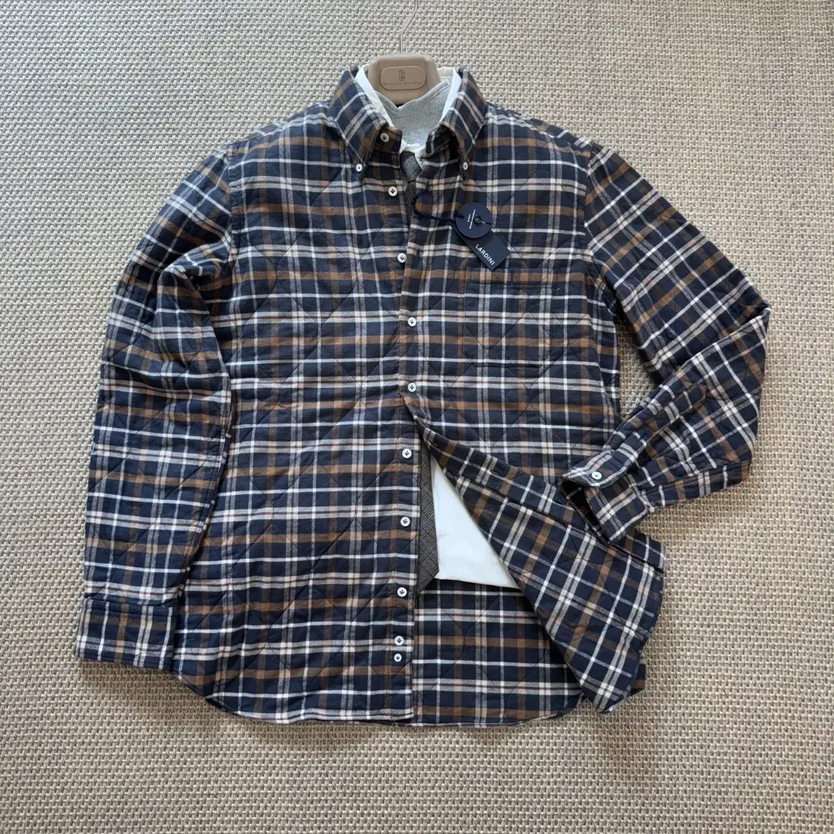 LARDINI Lardini Italian finest kilted fleece shirt jumper shacket