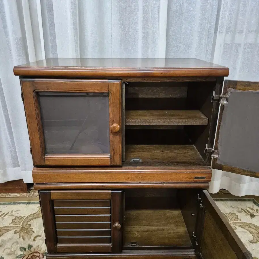 80S 빈티지 파인우드 수납장 2EA Timber Furniture