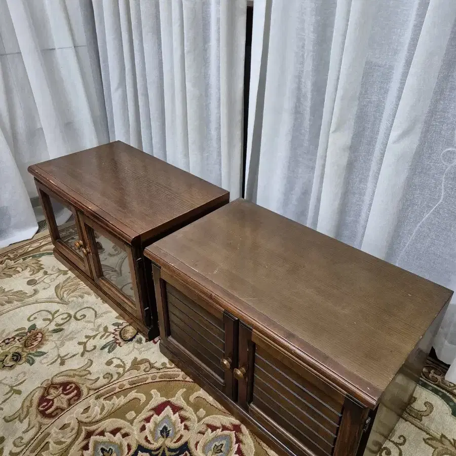 80S 빈티지 파인우드 수납장 2EA Timber Furniture