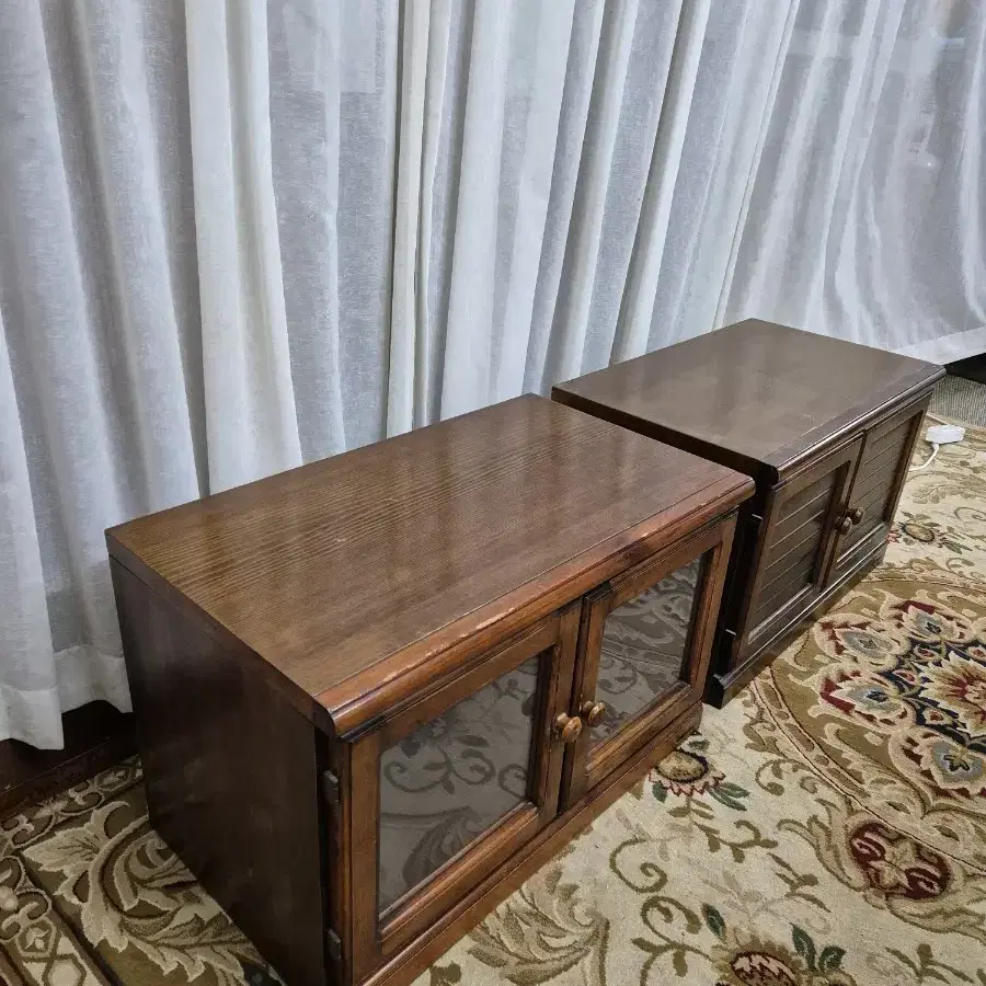 80S 빈티지 파인우드 수납장 2EA Timber Furniture