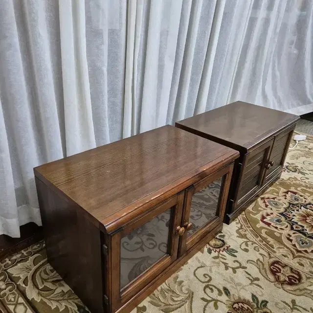 80S 빈티지 파인우드 수납장 2EA Timber Furniture