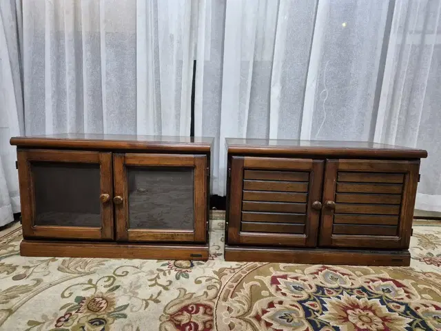 80S 빈티지 파인우드 수납장 2EA Timber Furniture