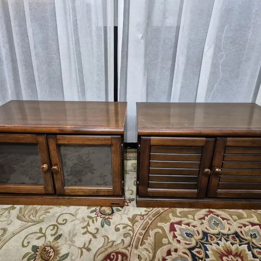 80S 빈티지 파인우드 수납장 2EA Timber Furniture