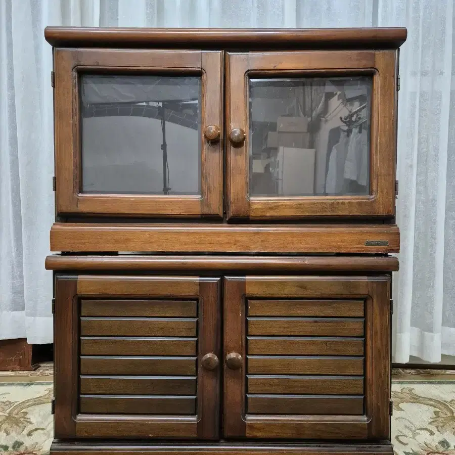 80S 빈티지 파인우드 수납장 2EA Timber Furniture