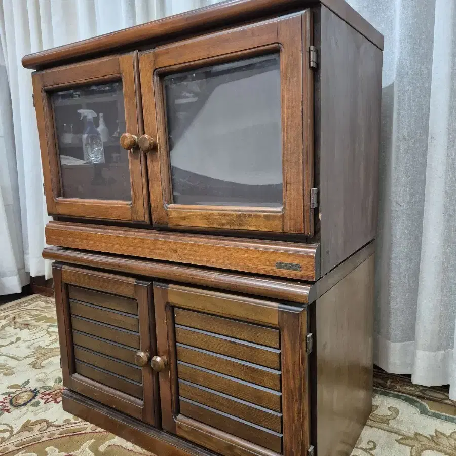 80S 빈티지 파인우드 수납장 2EA Timber Furniture