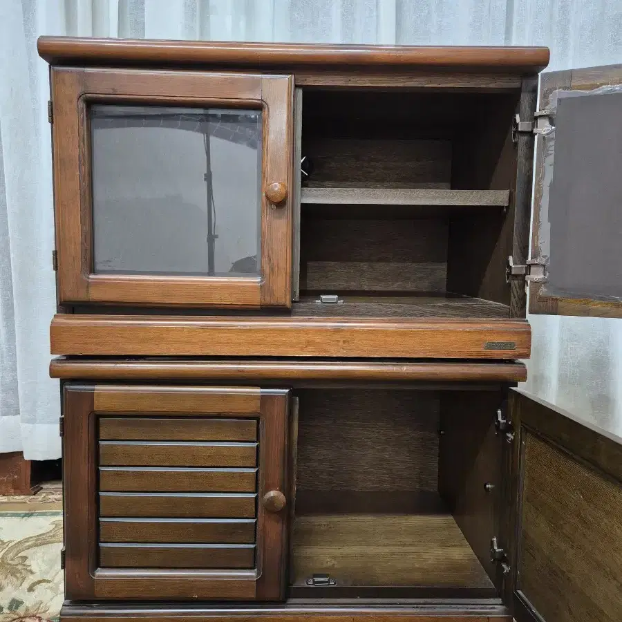 80S 빈티지 파인우드 수납장 2EA Timber Furniture