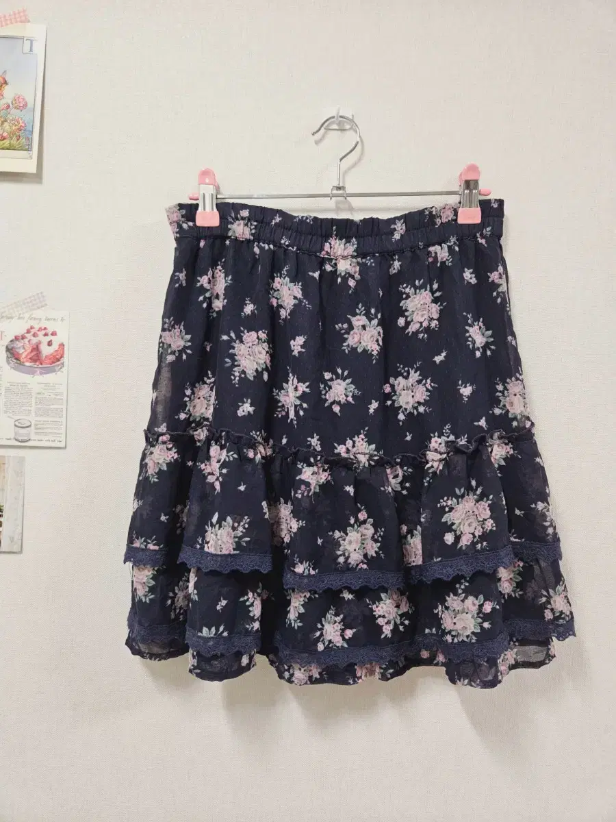 Vintage Navy Chiffon Cancan Skirt