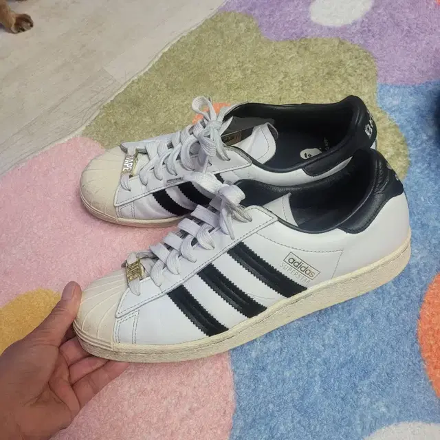 adidas 아디다스 베이프 80s 슈퍼스타 화이트 블랙 265mm