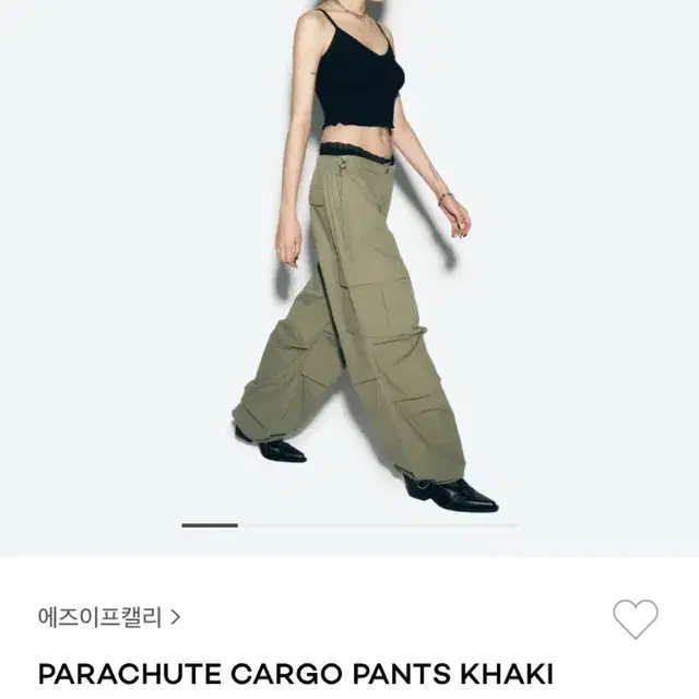 애즈이프캘리 카고바지 카키 PARACHUTE CARGO PANTS