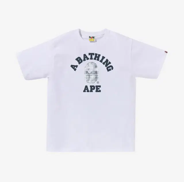 베이프 BAPE 블리치드 체크 티셔츠 화이트 2XL