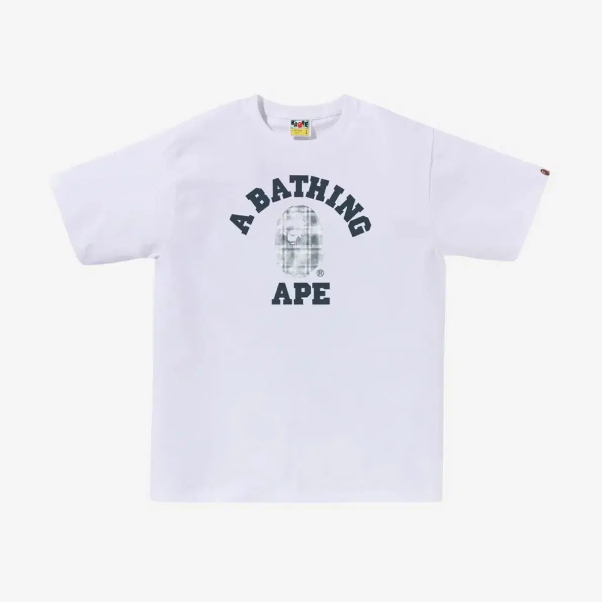 베이프 BAPE 블리치드 체크 티셔츠 화이트 2XL