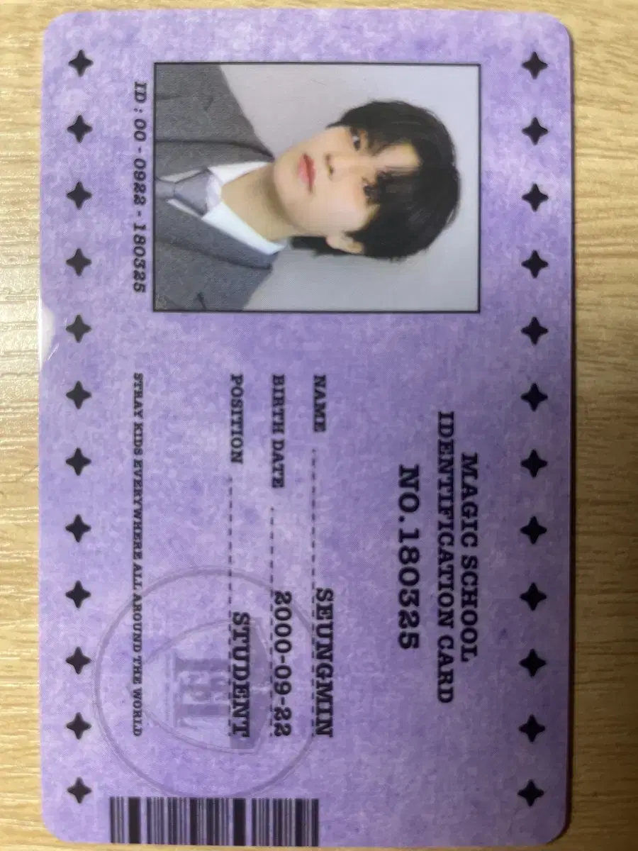 Straykids seungmin StayZone Student ID WTS