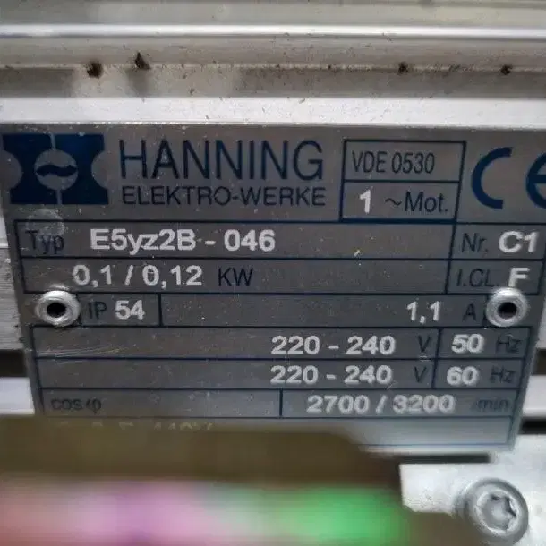 HANNING E5yz2B-046 로터리 베인 진공 펌프.