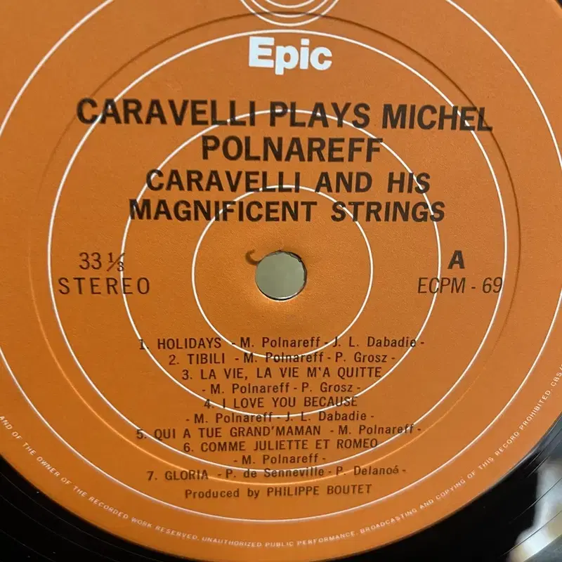 CARAVELLI AND HIS STRINGS LP / AA2792