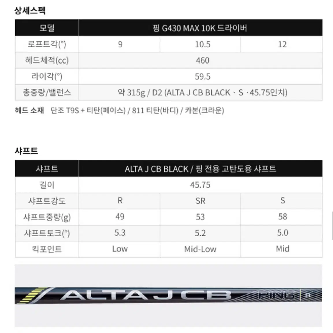 2024 PING G430 MAX 10K 드라이버