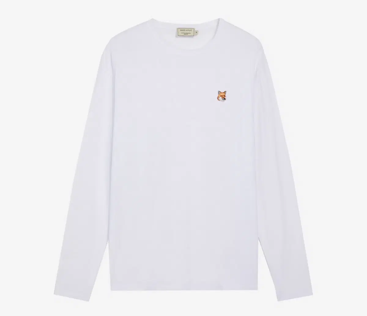 Maison Kitsune Fox Head Patch Regular Long Sleeve T-shirt White