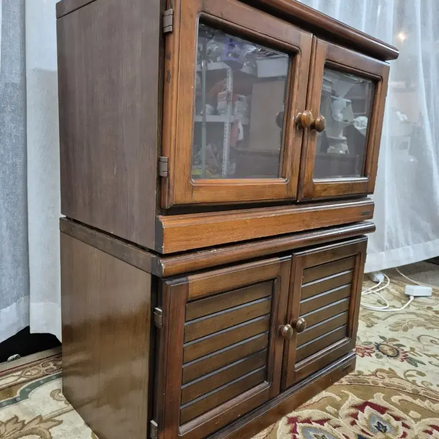 80S 빈티지 파인우드 수납장 2EA  Timber Furniture