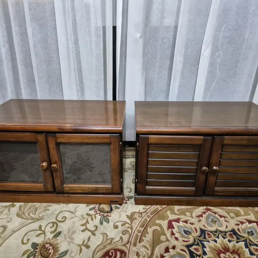 80S 빈티지 파인우드 수납장 2EA  Timber Furniture