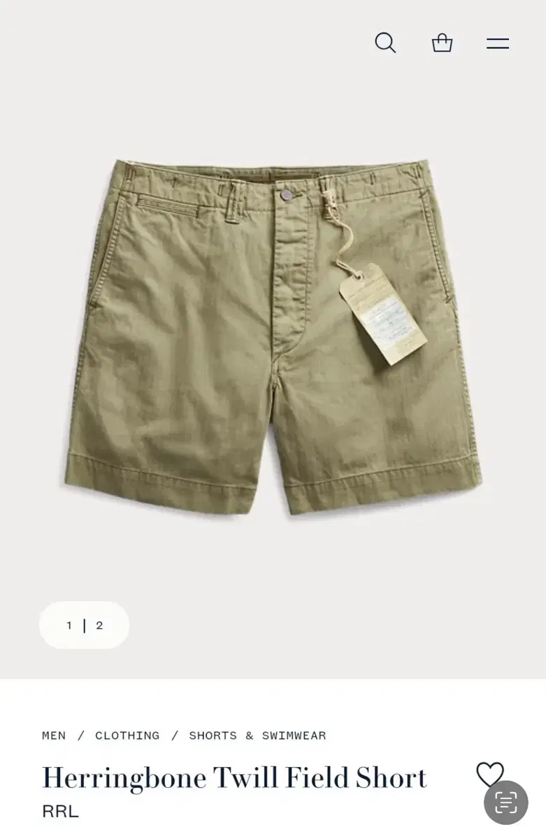 Double L RRL Herringbone Twill Puttyg Shorts