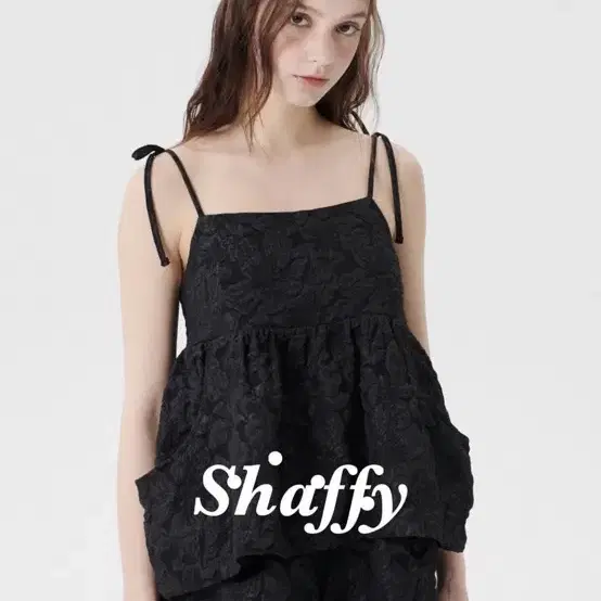 Shaffy JQD ribbon pepulm sleeveless 셋업