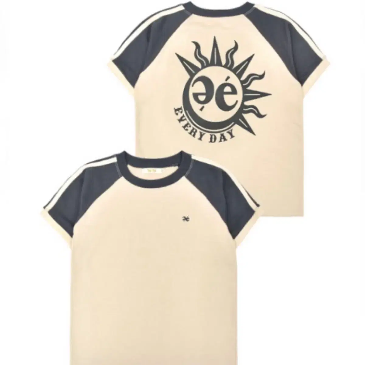 예예 Sun Moon Raglan Crop Charcoal M