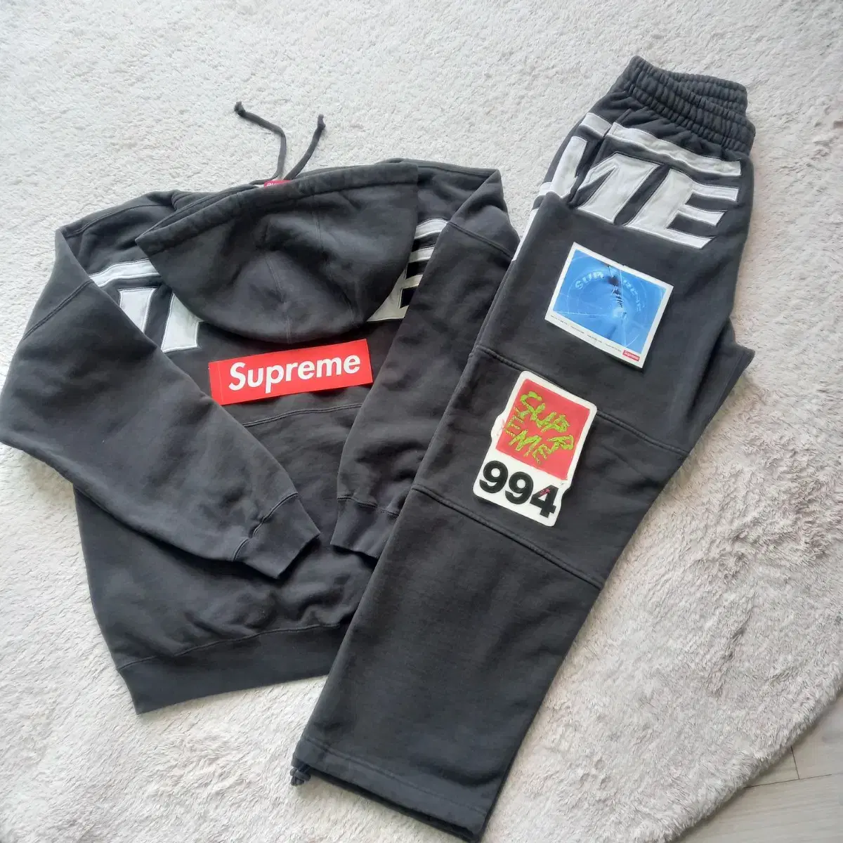 New Arrivals Supreme 24ss Wrapped Half Zip Hoodie M & Wrap Pants S Sweatshirt Setup