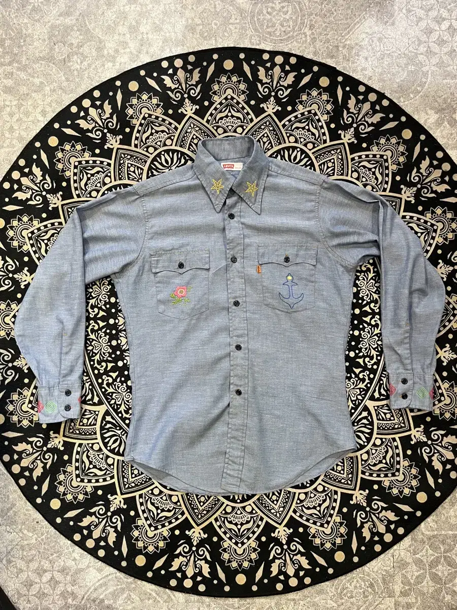 70s Levi's hand-embroidered chambray shirt