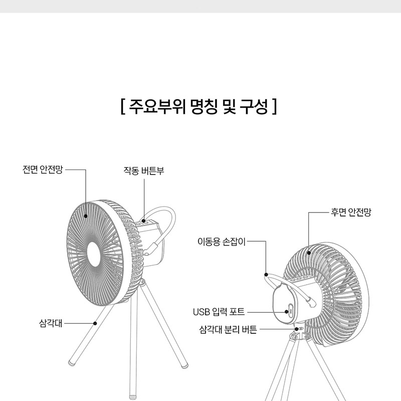 캠핑용 탁상용 무선 BLDC 7인치 선풍기 타프팬 1+1 (전용가방)