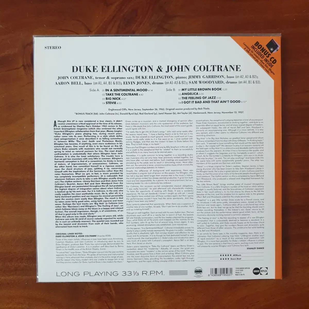 Duke Ellington & John Coltrane 재즈 lp