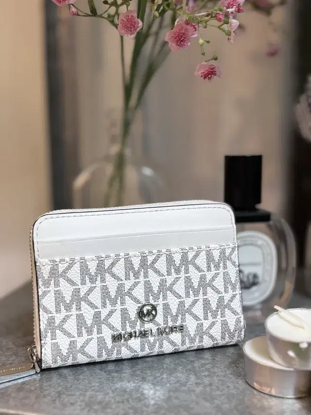 Michael Kors Jet Set 카드,동전지갑 화이트