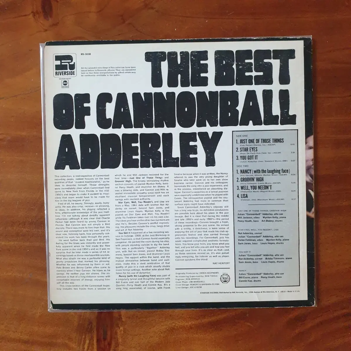 Cannonball Adderley Best 재즈 LP