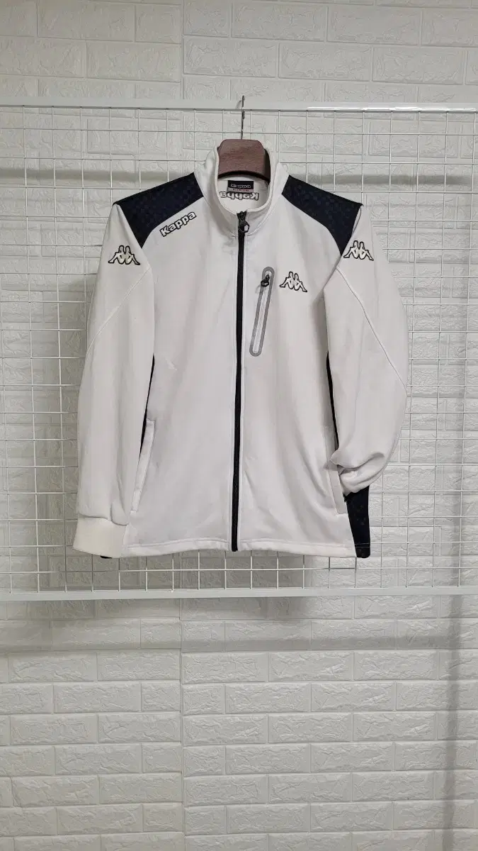 [M]KAPPAKappaVintage WhiteXNavyFunctional track topLeather jacket spanO