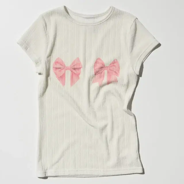 스컬프터 리본티 Bow Bow Baby Tee White, XS