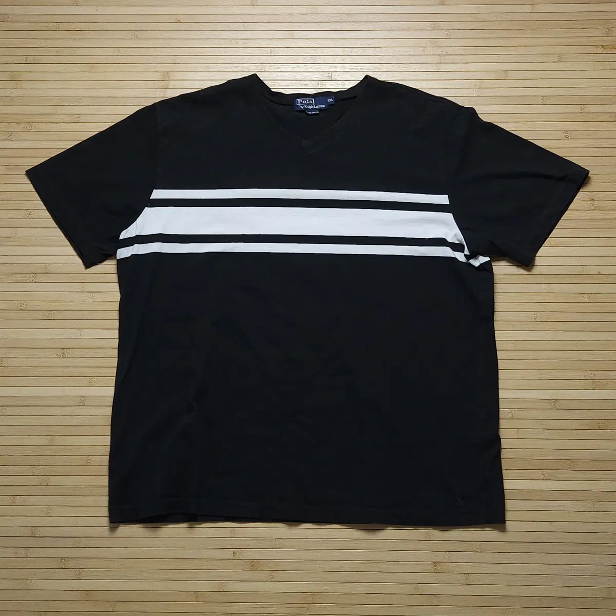 Vintage Polo Ralph Lauren V-neck Striped Single-Stitch T-shirt