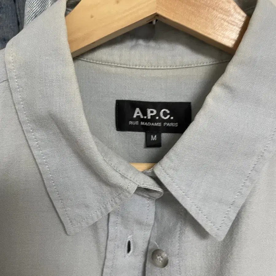 아페쎄 a.p.c 파란 셔츠 블루 긴팔