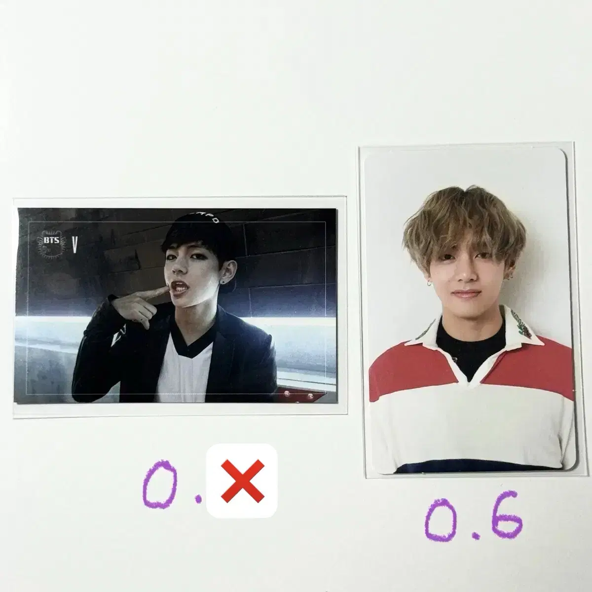 V kim taehyung photocard Dark & Wild Rubsell Photo Card