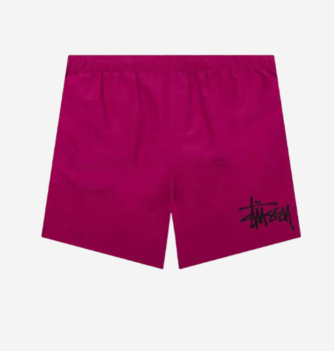 [L]Stussy Big Basic Water Shorts Vahn Magenta New