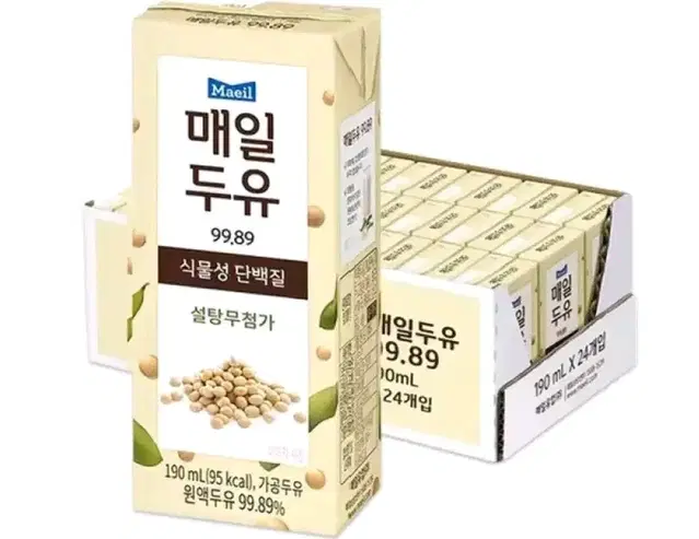 매일두유 99.9 설탕 무첨가 190ml 24개