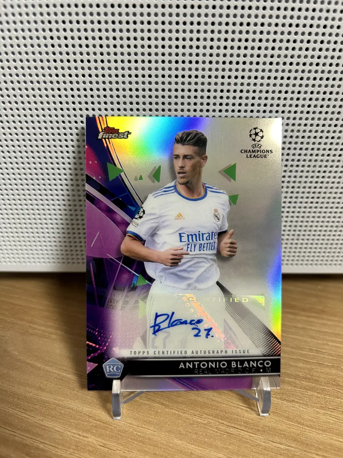 21-22 Tops Finest UEFA Antonio Blanco Silver Ripple sign kard