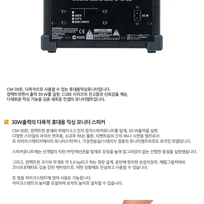 롤랜드 기타 앰프 Roland CUBE Monitor CM-30