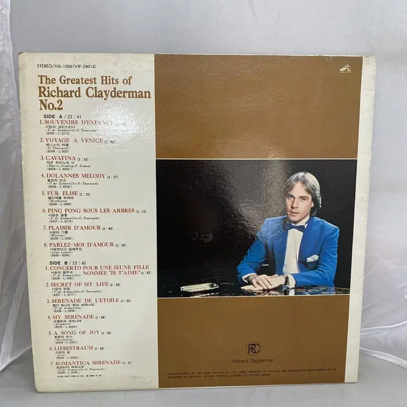 RICHARD CLAYDERMAN 2집  LP / AA2826